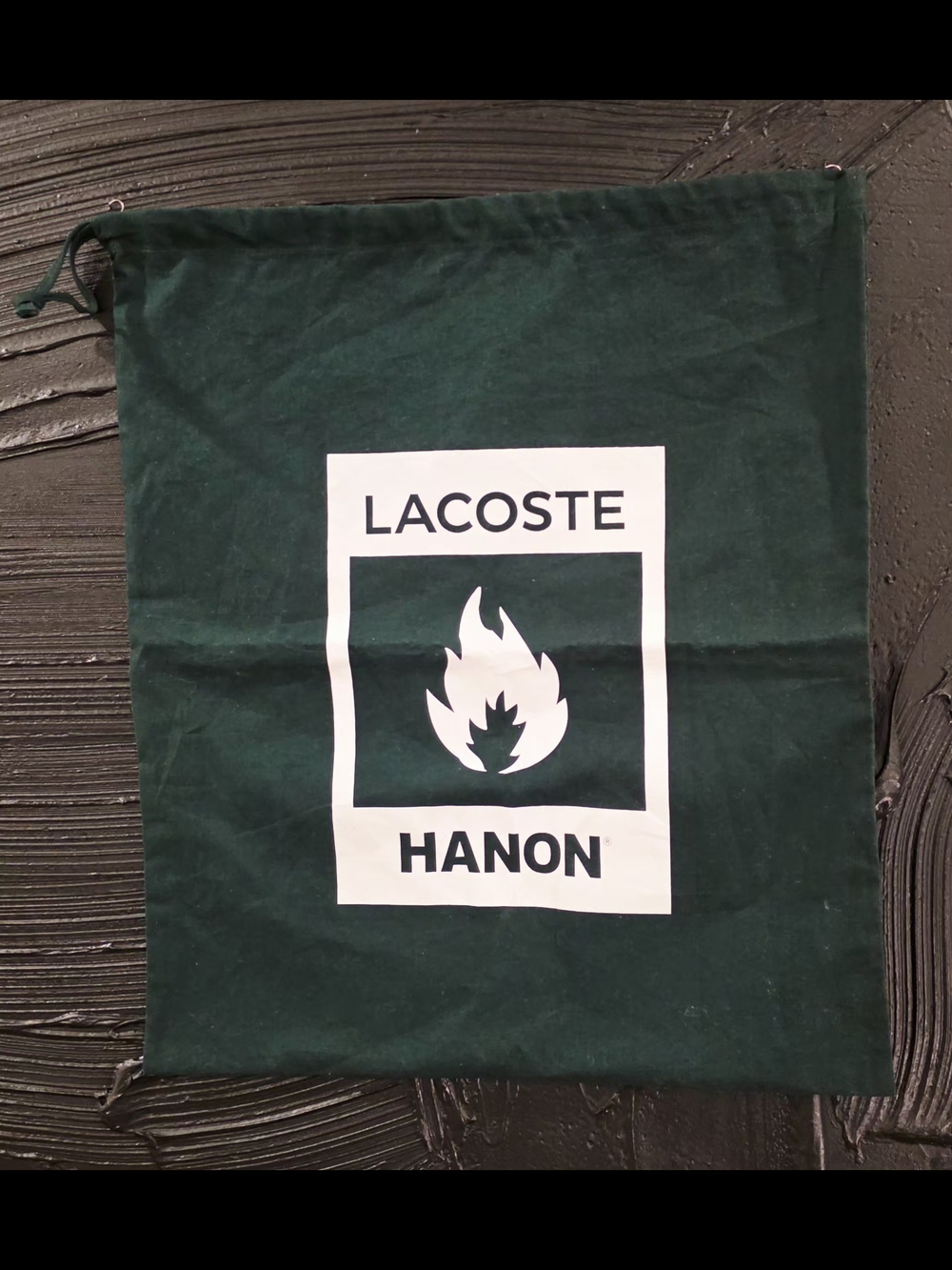 Lacoste x Hanon Drawstring Dust Bag Green Collab Logo Bag